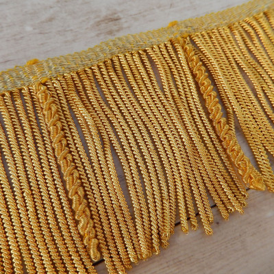 Gold fringe with curls