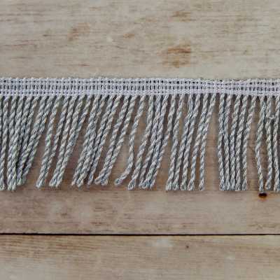 Metallic silver sparkling twisted 3mm thick fringe 6 cm