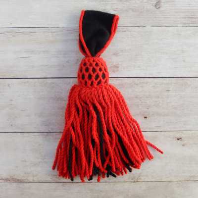 Large handmade 23 cm red silk tassel for bands